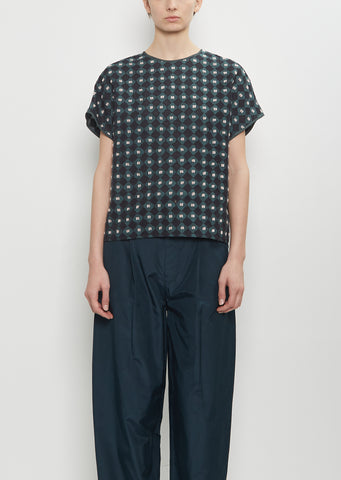 Kukku Kakku Cotton Silk Blouse — Navy