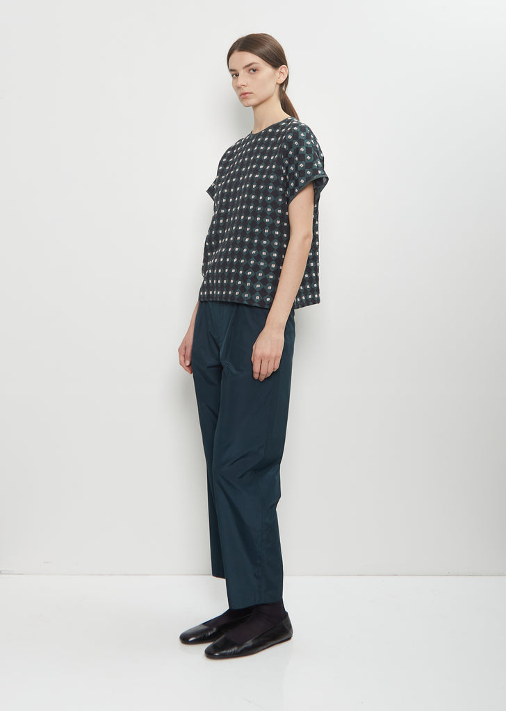 Kukku Kakku Cotton Silk Blouse — Navy