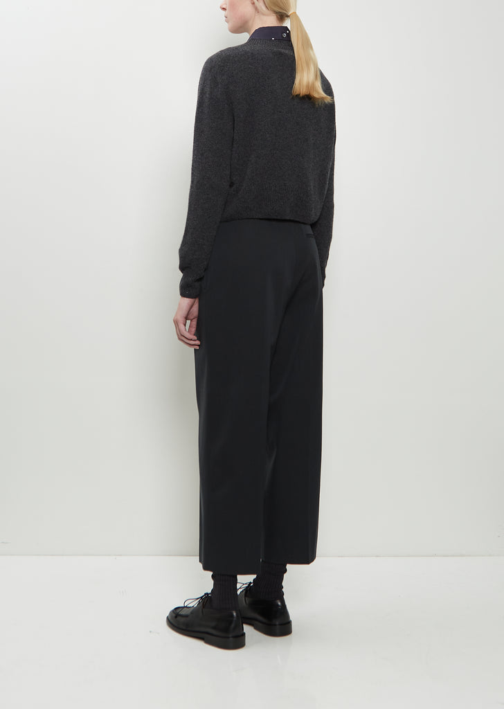 Cropped Merino Wool Cashmere Cardigan — Storm Grey