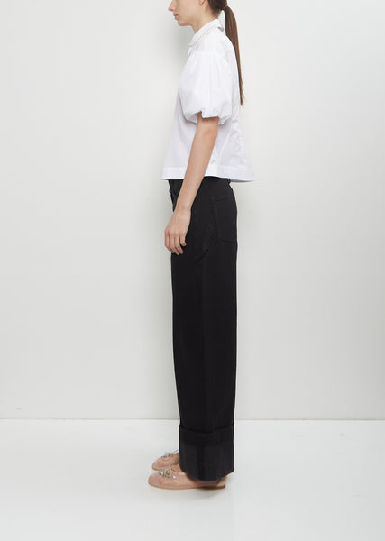 Cotton Puff Sleeve Embellishment Shirt – La Garçonne