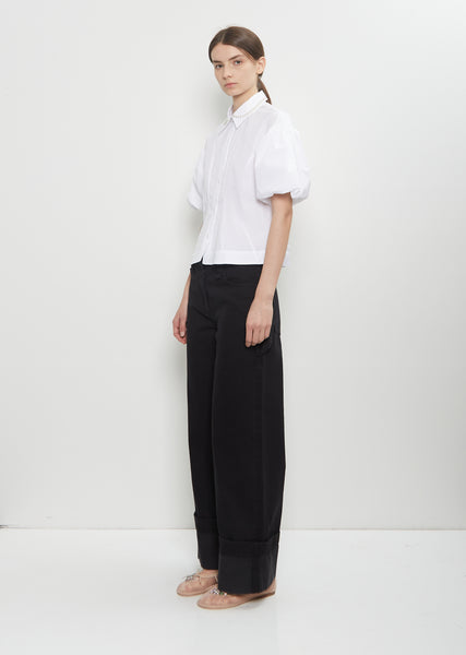 Cotton Puff Sleeve Embellishment Shirt – La Garçonne