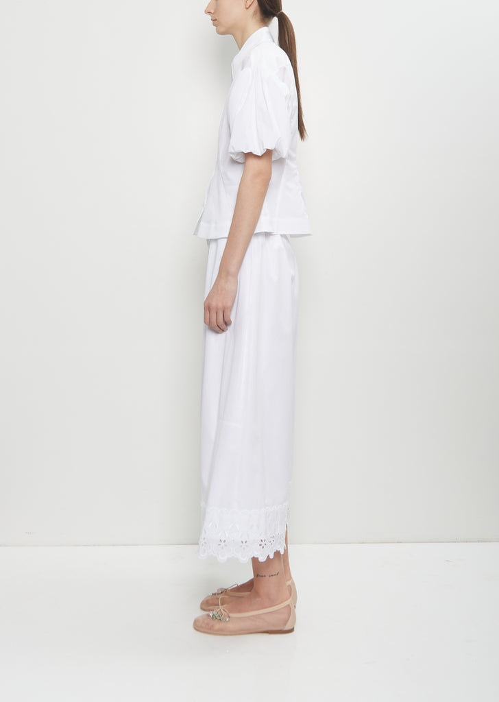 Cotton Puff Sleeve Shirt — White