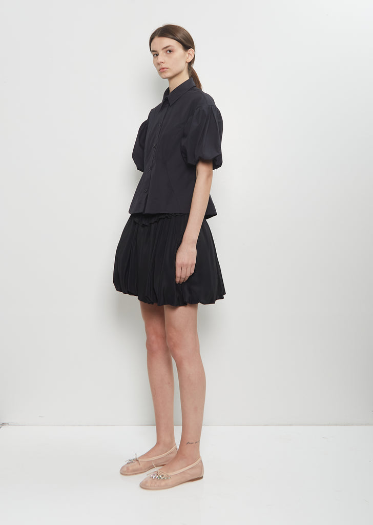Satin Silk Bubble Mini Skirt
