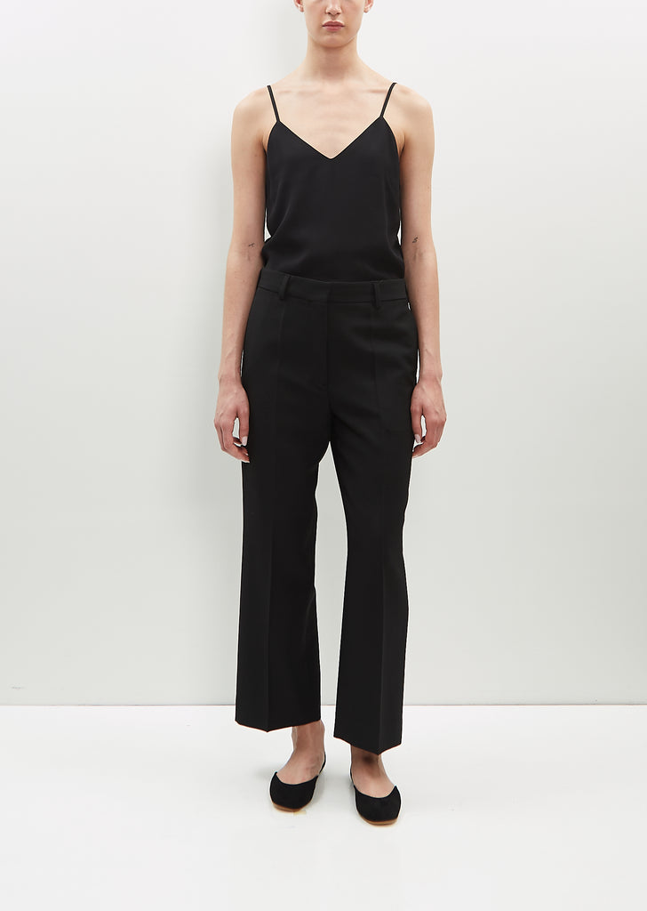 Straight Cropped Trousers — Black