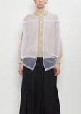 Wool Tulle Layered Cardigan