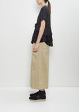 Satin Jersey Ruffle T-Shirt — Black