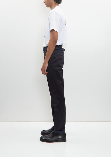 Cotton Chino Pants — Navy – La Garçonne