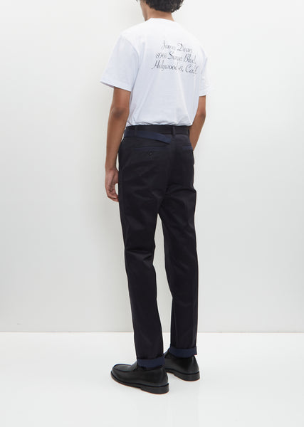 Cotton Chino Pants — Navy – La Garçonne