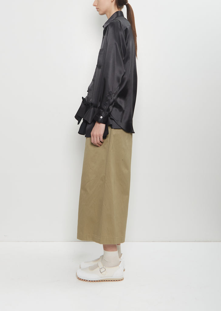 Satin Layered Button Up Shirt