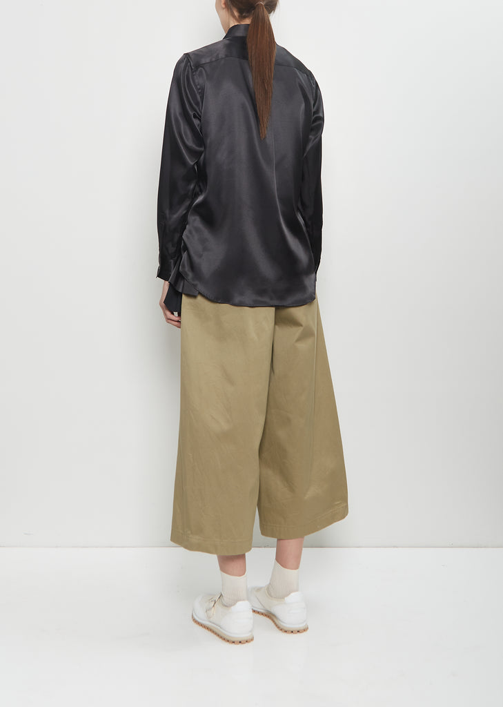 Satin Layered Button Up Shirt
