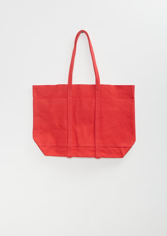 Washed Canvas 6 Pockets Tote M — Red