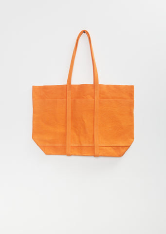 Washed Canvas 6 Pockets Tote M — Orange