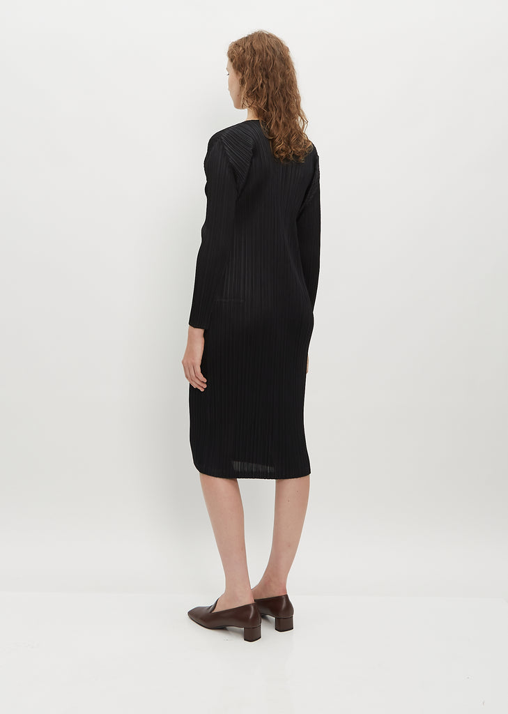 Pleated Long Sleeve Dress