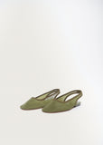 Mesh Slingback Ballet — Khaki