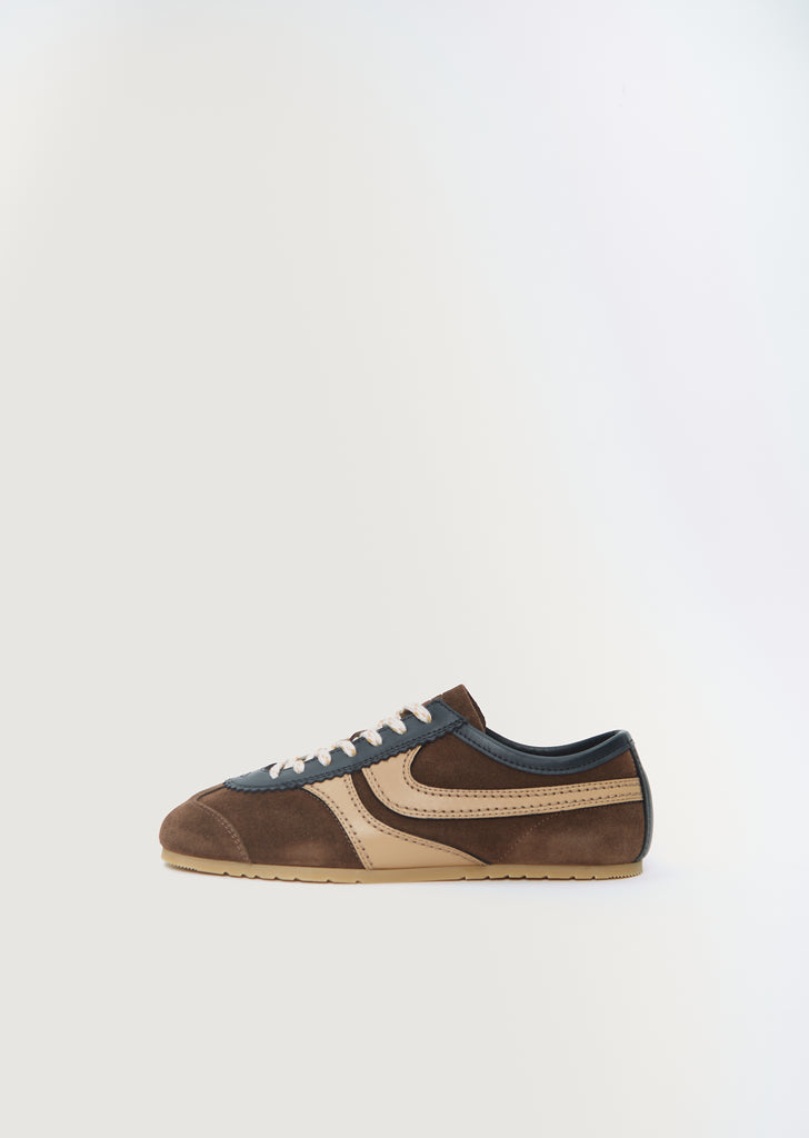 Suede Trainer — Dark Brown