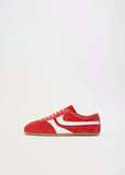 Suede Leather Trainer — Red
