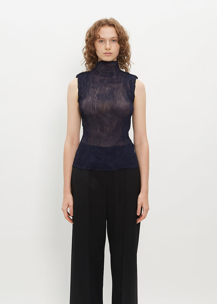 Chiffon Twist Top — Navy
