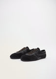 Suede Leather Trainer — Black