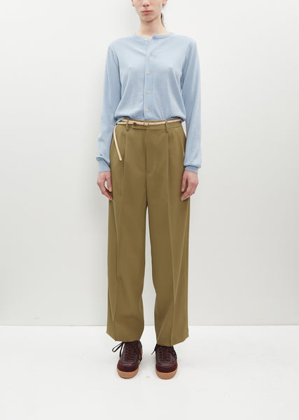 Women's wool gabardine pants in sand