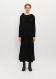 Ruffled Front Sleeve Cardigan — Black