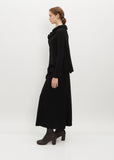 Ruffled Front Sleeve Cardigan — Black