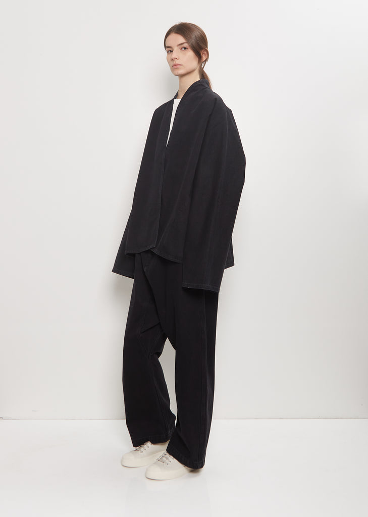 Cairo Washed Denim Kimono Jacket — Black