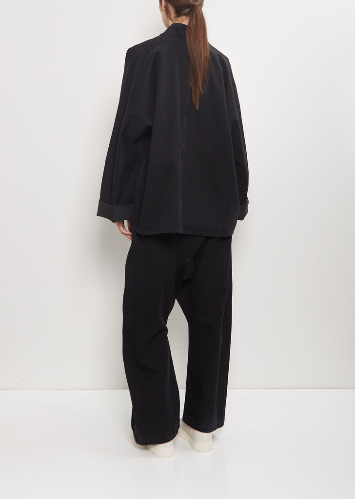 Cairo Washed Denim Kimono Jacket — Black