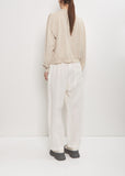 Wool Mito Cropped Cardigan — Oatmeal Melange