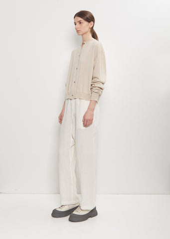 Wool Mito Cropped Cardigan — Oatmeal Melange