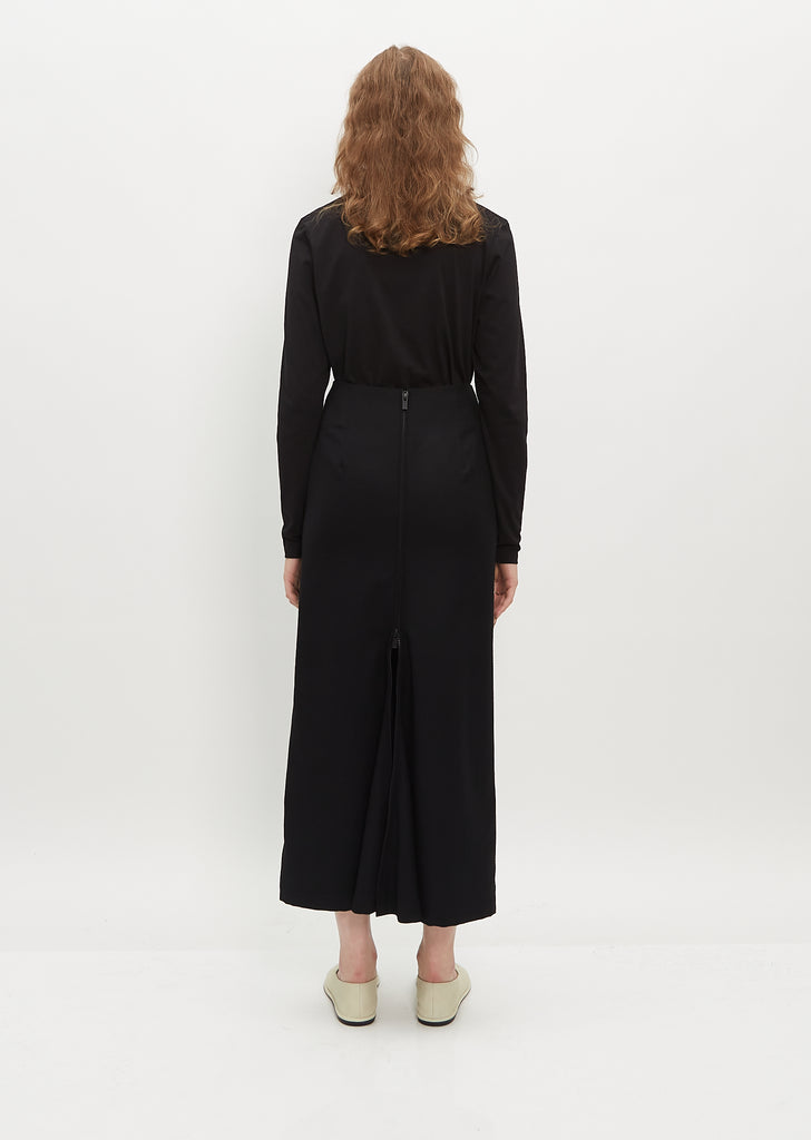 Back Zip Wool Skirt