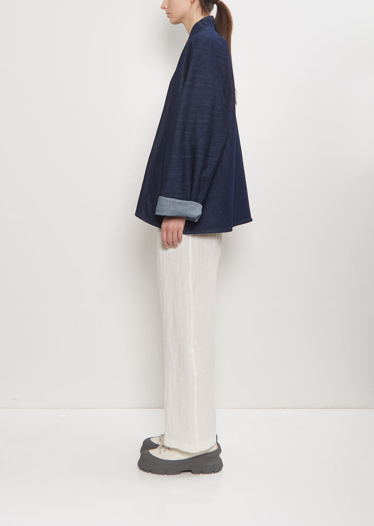 Cairo Washed Denim Kimono Jacket — Blue