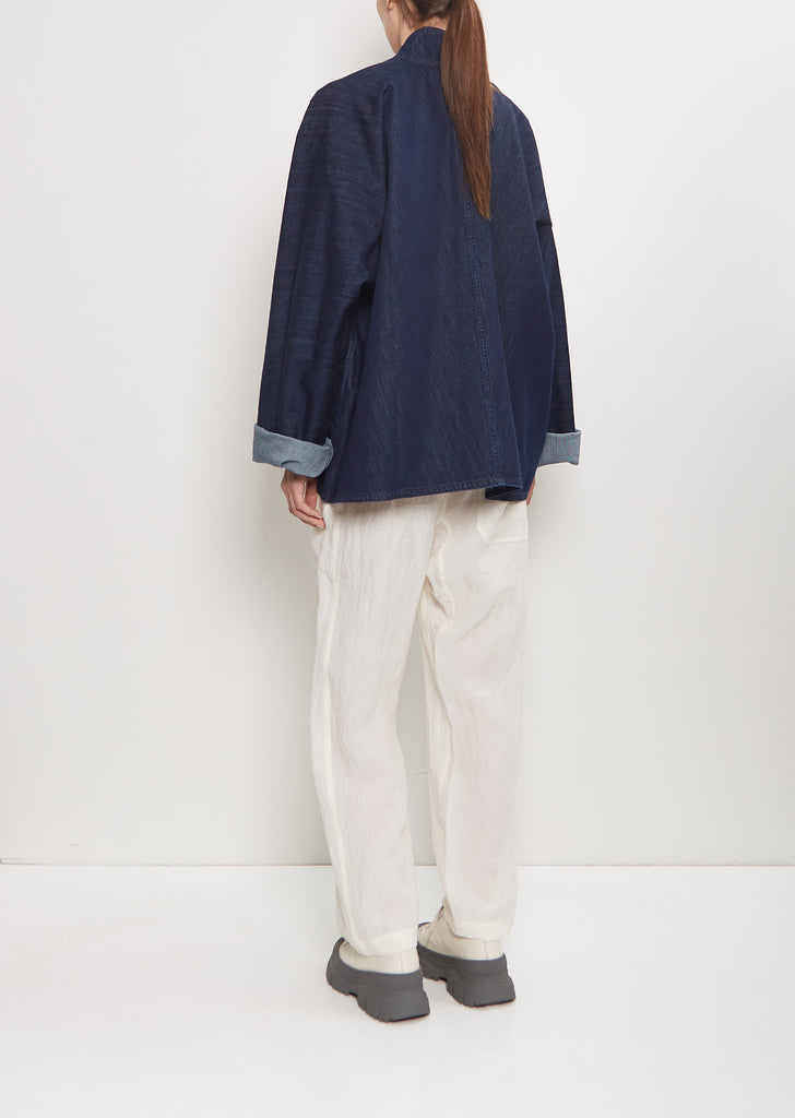 Cairo Washed Denim Kimono Jacket — Blue