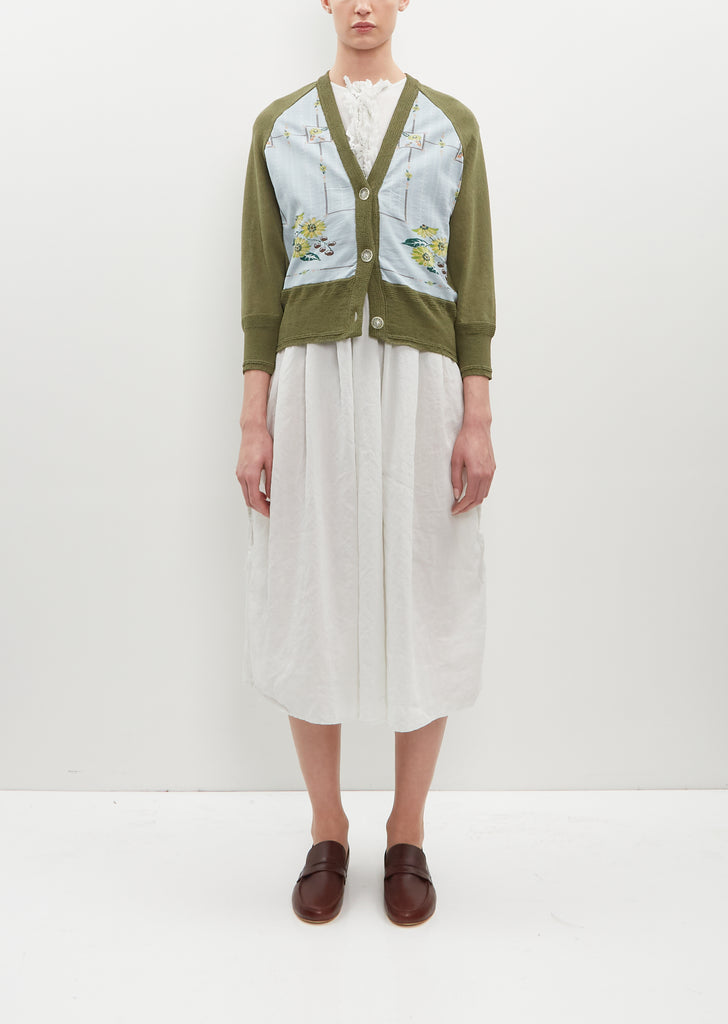 Knitted Cardigan - Light Blue/Khaki