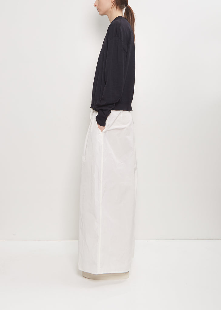 Wool Mito Cropped Cardigan — Dark Navy Melange