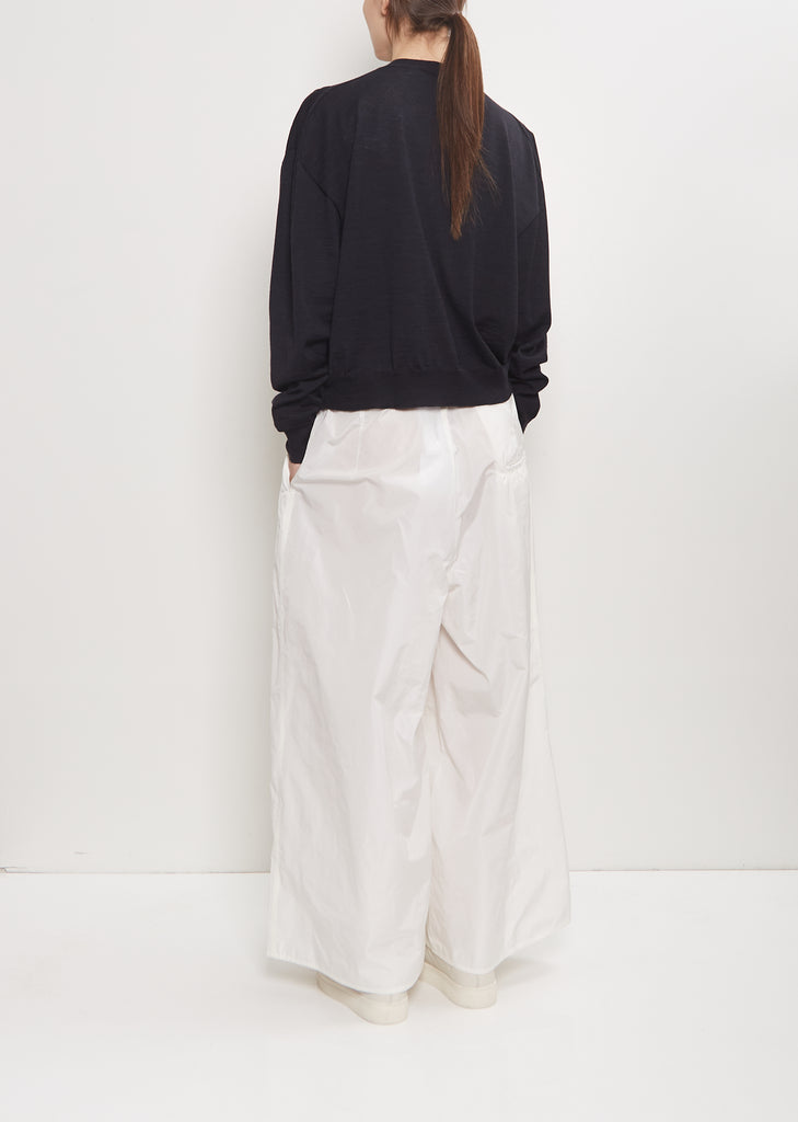 Wool Mito Cropped Cardigan — Dark Navy Melange