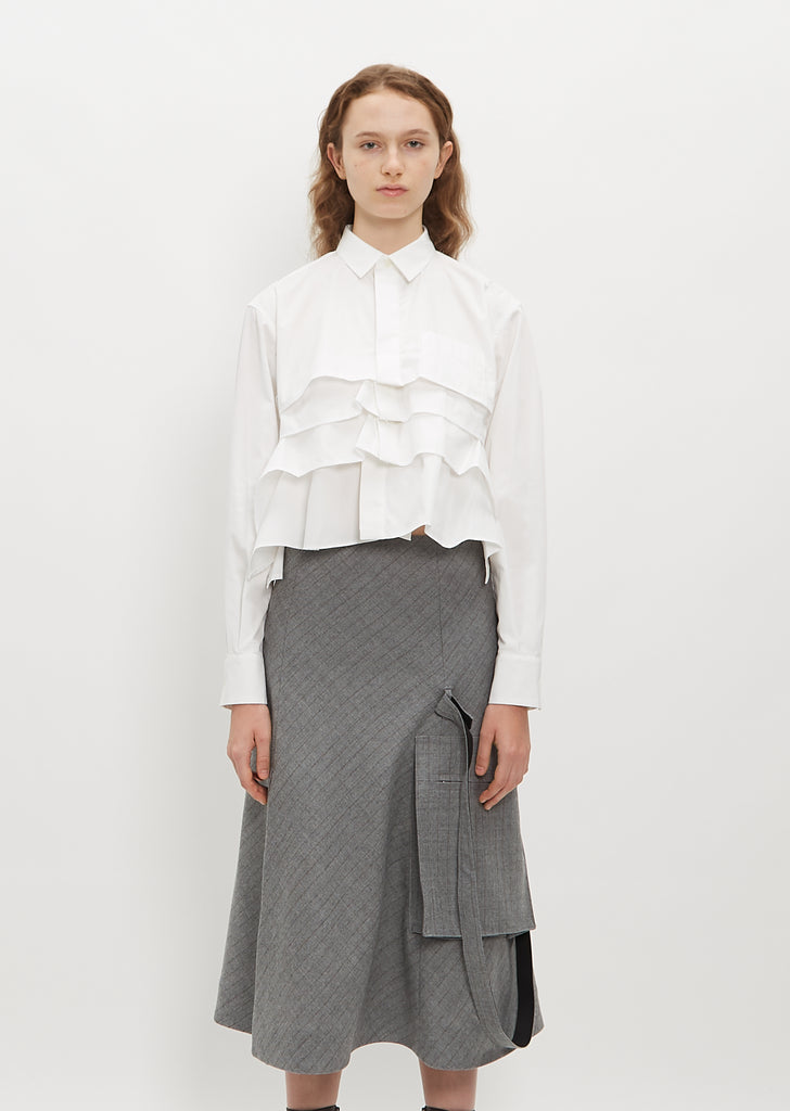 Ruffled Cotton Poplin Shirt - Off-White