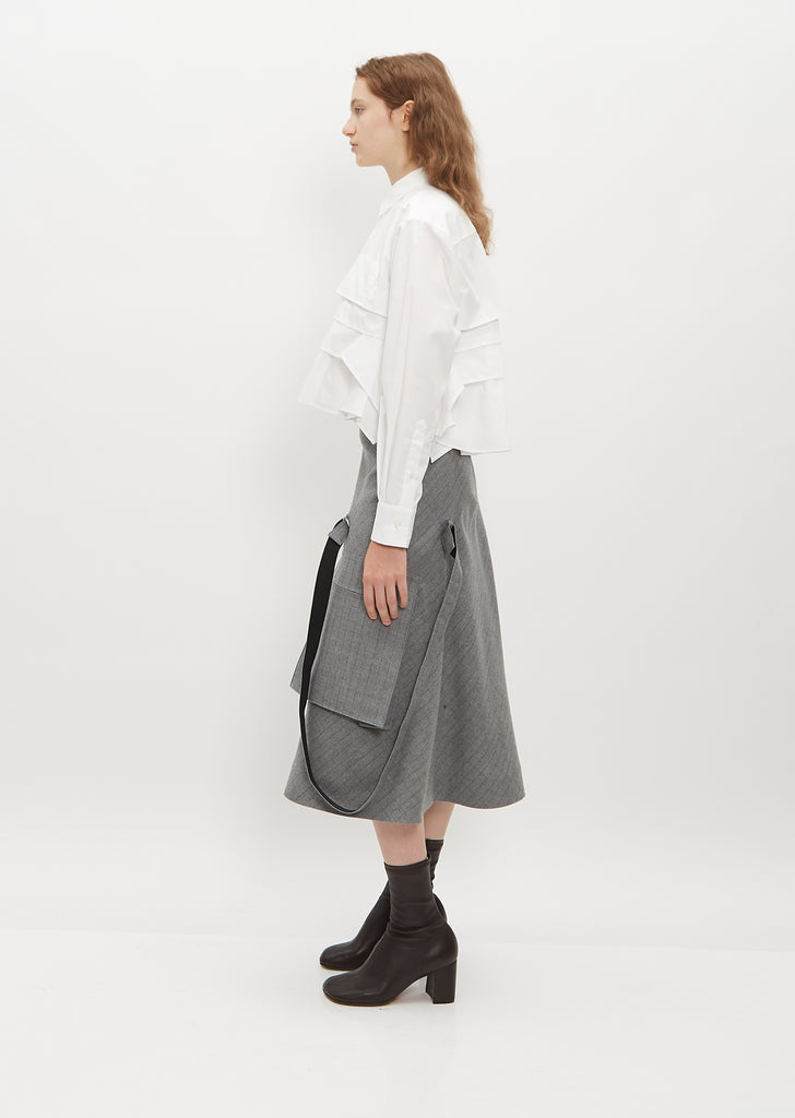 Ruffled Cotton Poplin Shirt - Off-White