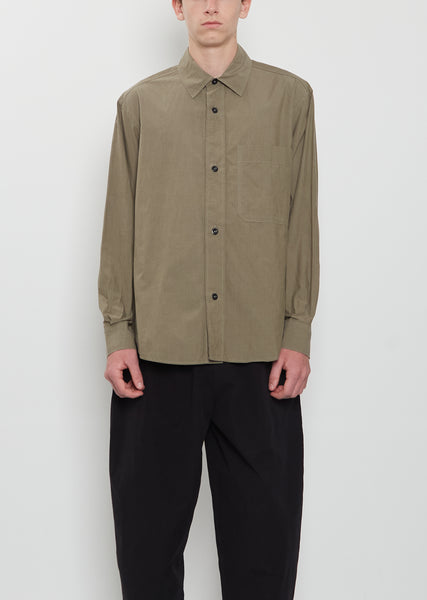 Basic Cotton Shirt — Khaki Green – La Garçonne