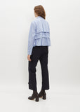 Ruffled Cotton Poplin Shirt - Stripe