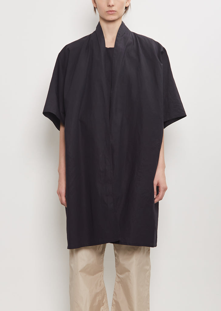 Cotton Bremen Long Overshirt — Midnight
