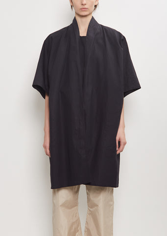 Cotton Bremen Long Overshirt — Midnight