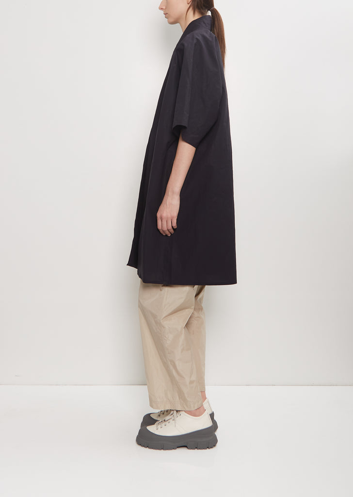 Cotton Bremen Long Overshirt — Midnight