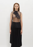 Silk Organdy Pullover Top - Black