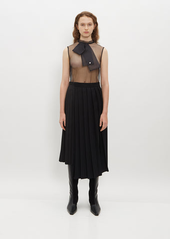 Cotton Poplin Asymmetric Stripe Skirt