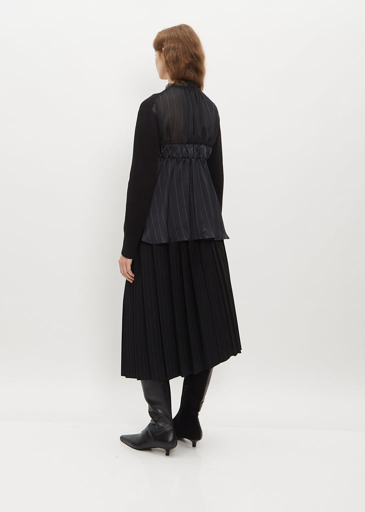 Cropped Wool Knit Cardigan