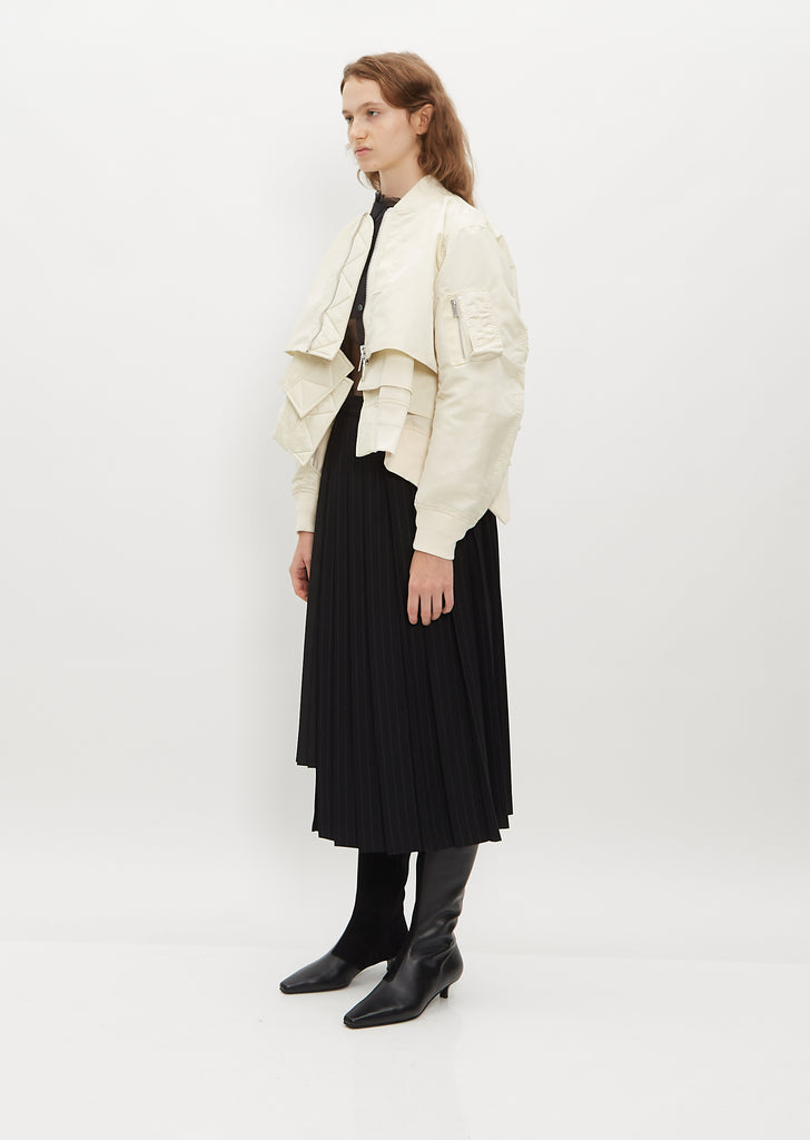 Cropped Layered Twill Jacket