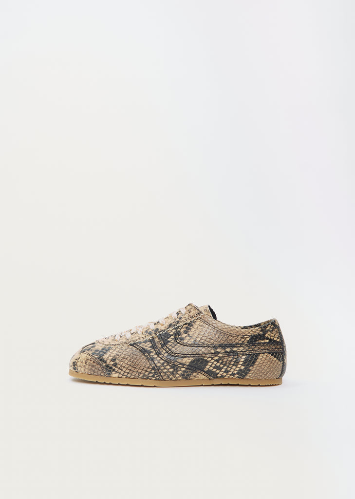 Snake Effect Leather Trainer
