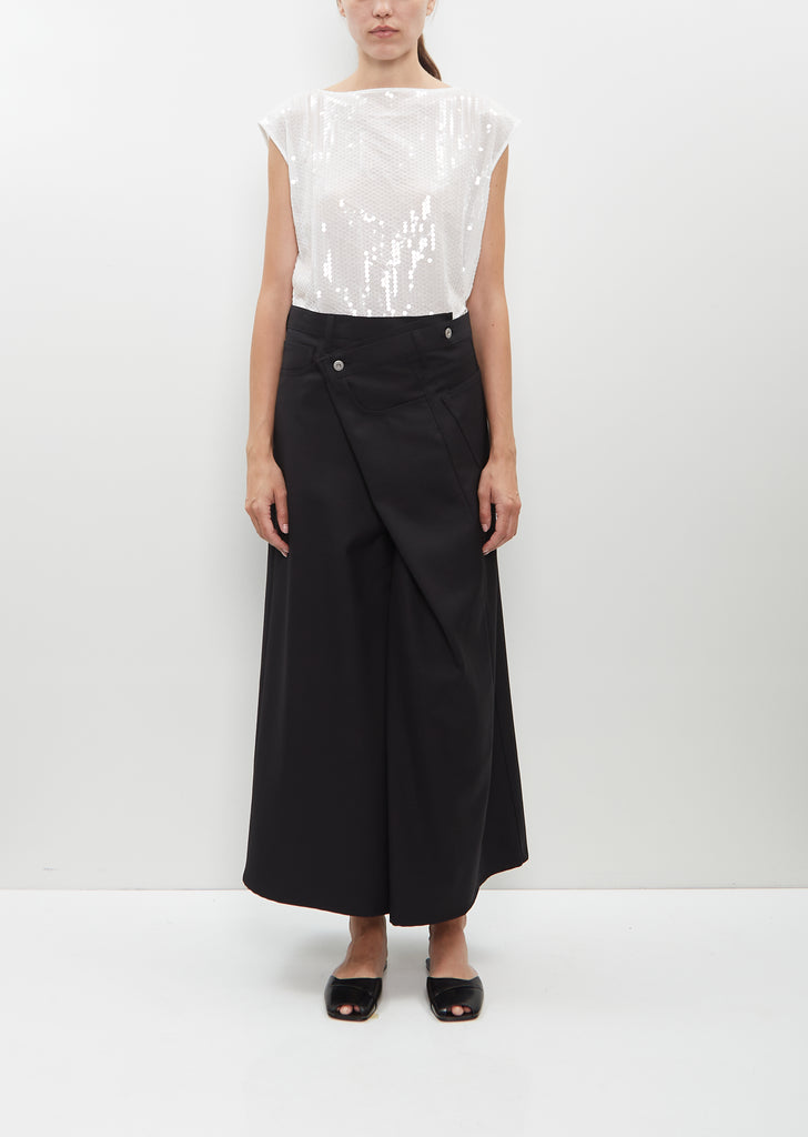 Wool Wrap Front Skirt