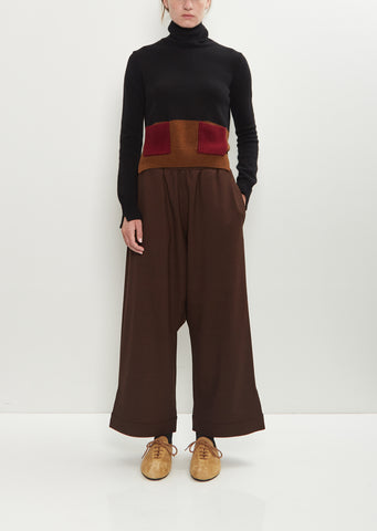Wool Adjustable Cuffs Trousers