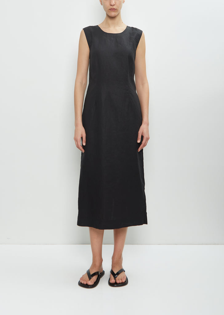 Linen Back Button Dress